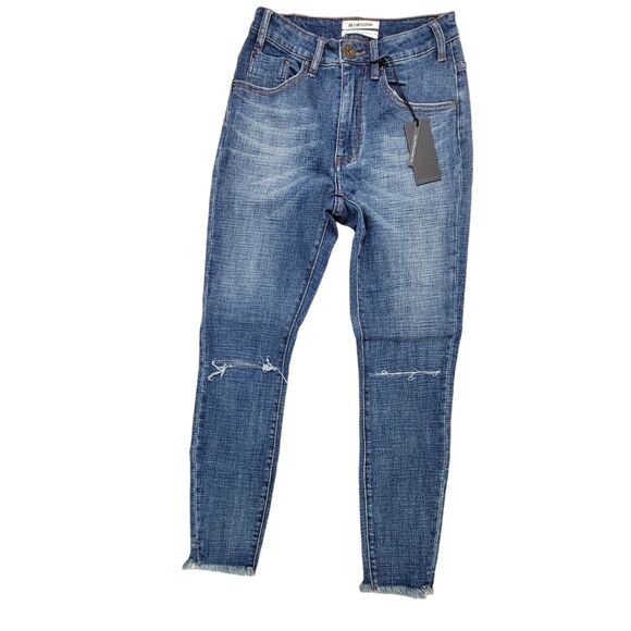 ONE TEASPOON VINTAGE INDIGO HIGH WAIST SKINNY Stretch JEANS FREEBIRD II 25 - Picture 1 of 5